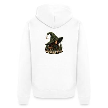 Sorcière Sombre des Bois, Sorcière des Bois Feuille Chapeau Cresc - Veste à capuche bio Premium Unisexe - blanc - Dos - Thijin (182cm)