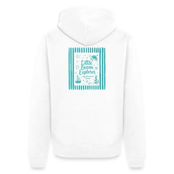 Tortue Petit Explorateur de l’Océan - Veste à capuche bio Premium Unisexe - blanc - Dos - Thijin (182cm)