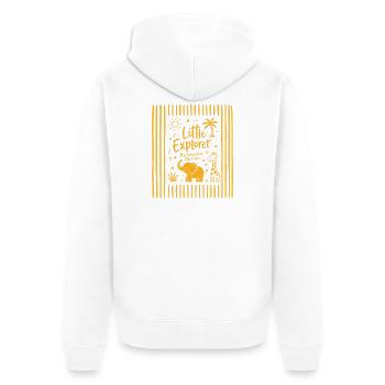 Éléphant en tenue d’enfant - Veste à capuche bio Premium Unisexe - blanc - Dos - Thijin (182cm)