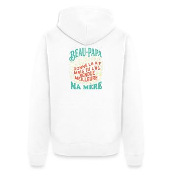 Beau-Papa Humour Cadeau Fête Des Pères Retro - Veste à capuche bio Premium Unisexe - blanc - Dos - Thijin (182cm)