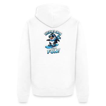 Dicton des sports d’hiver Penguin Snowboard - Veste à capuche bio Premium Unisexe - blanc - Dos - Thijin (182cm)