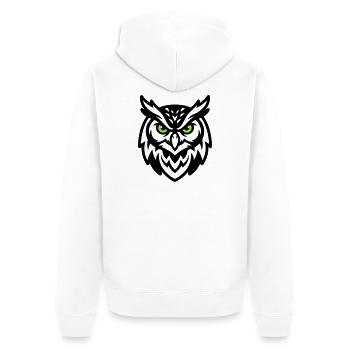 Owl Mascot E Sport Logo - Unisex Premium Organic Zip Hoodie - white - Back - Thijin (182cm)