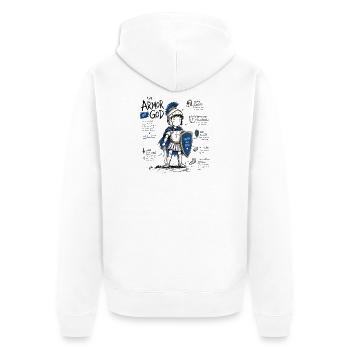 God's Armor Warrior: Faith & Courage - Unisex Premium Organic Zip Hoodie - white - Back - Thijin (182cm)
