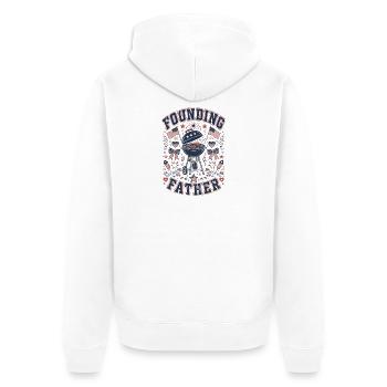 Barbecue amusant du 4 juillet des pères fondateurs - Veste à capuche bio Premium Unisexe - blanc - Dos - Thijin (182cm)