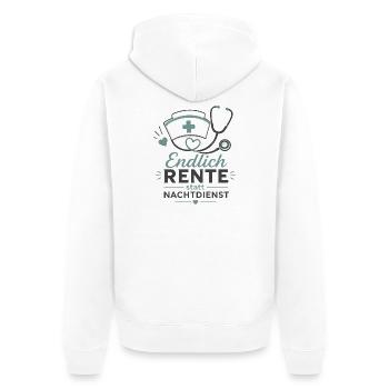 Endlich in Rente – Krankenschwester & Stethoskop - Unisex Premium Bio Zip Hoodie - Weiß - Hinten - Thijin (182cm)