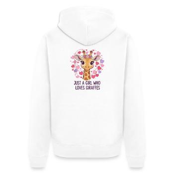 Giraffe Love Girl GIRAFFE - Unisex Premium Organic Zip Hoodie - white - Back - Thijin (182cm)