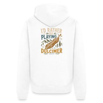  Hackbrett Dulcimer-Musiker Zupfinstrument - Unisex Premium Bio Zip Hoodie - Weiß - Hinten - Thijin (182cm)