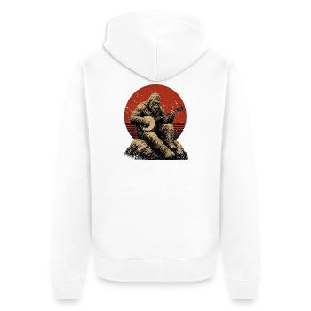  Sasquatch-Bigfoot Banjospieler Banjo - Unisex Premium Bio Zip Hoodie - Weiß - Hinten - Thijin (182cm)