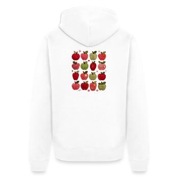 Äpfel Äpfel - Unisex Premium Bio Zip Hoodie - Weiß - Hinten - Thijin (182cm)
