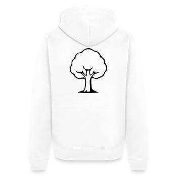 Baums schwarz Geschenk Naturliebhaber - Unisex Premium Bio Zip Hoodie - Weiß - Hinten - Thijin (182cm)