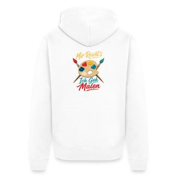 Mir reicht's ich geh malen Künstler Maler Zeichnen - Unisex Premium Bio Zip Hoodie - Weiß - Hinten - Thijin (182cm)