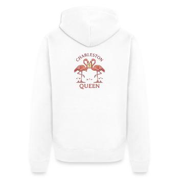 Mahjong Charleston Reine Flamant Rose - Veste à capuche bio Premium Unisexe - blanc - Dos - Thijin (182cm)