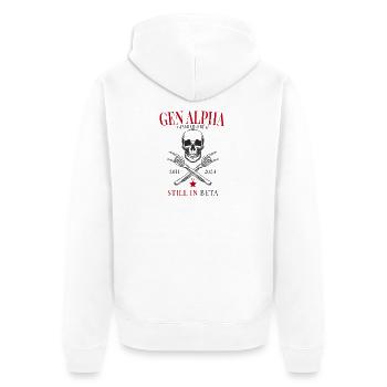Gen Alpha – Generated by AI - Unisex Premium Organic Zip Hoodie - white - Back - Thijin (182cm)