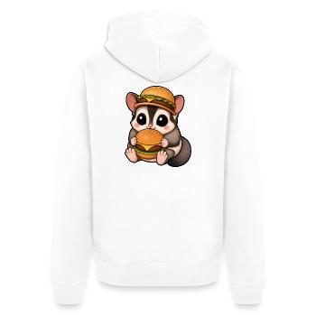 Mignonne martre thylacine avec dessin animé Burger - Veste à capuche bio Premium Unisexe - blanc - Dos - Thijin (182cm)