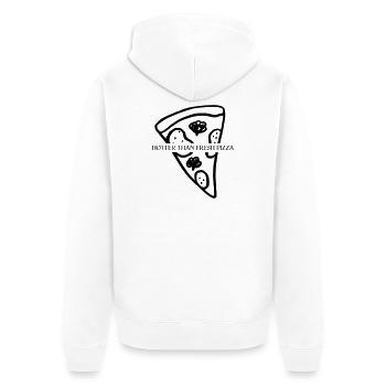 Plus chaud que la pizza fraîche - Veste à capuche bio Premium Unisexe - blanc - Dos - Thijin (182cm)