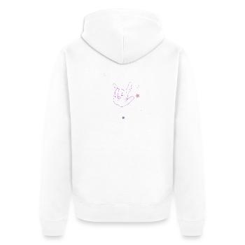Neon Rock  - Unisex Premium Bio Zip Hoodie - Weiß - Hinten - Thijin (182cm)