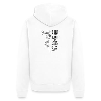 Ride Hard Stay Free Bicycle - Unisex Premium Organic Zip Hoodie - white - Back - Thijin (182cm)