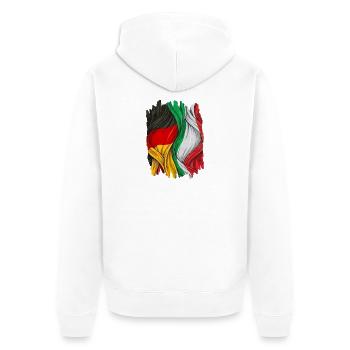 Fiers du drapeau allemand et italien - Veste à capuche bio Premium Unisexe - blanc - Dos - Thijin (182cm)