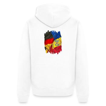 Allemagne et Roumanie - Veste à capuche bio Premium Unisexe - blanc - Dos - Thijin (182cm)
