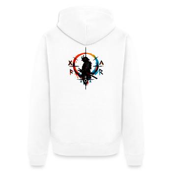 Silhouette de la roue chromatique dans Ink Splash - Veste à capuche bio Premium Unisexe - blanc - Dos - Thijin (182cm)