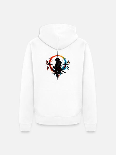 Farbkreis-Silhouette im Tinten-Splash - Unisex Premium Bio Zip Hoodie - Weiß