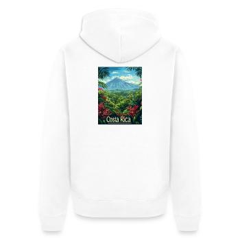 Costa Rica Tropische Landschaft Abenteuer - Unisex Premium Bio Zip Hoodie - Weiß - Hinten - Thijin (182cm)