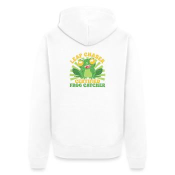 Frog Catcher Leap Chaser Certified Frog - Unisex Premium Organic Zip Hoodie - white - Back - Thijin (182cm)