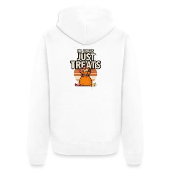 Bonbons d’Halloween – Pas de tours Juste des friandises - Veste à capuche bio Premium Unisexe - blanc - Dos - Thijin (182cm)
