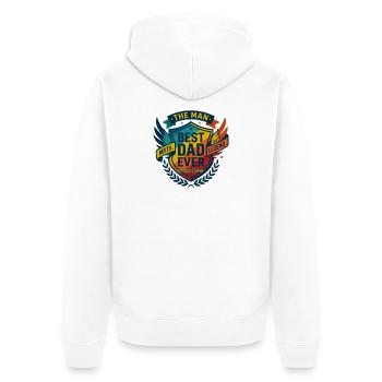 Meilleur Papa L'Homme La Légende Rétro - Veste à capuche bio Premium Unisexe - blanc - Dos - Thijin (182cm)