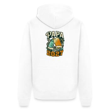 Daddy-to-be 2027 - Beer & Baby Bottle Gift - Unisex Premium Organic Zip Hoodie - white - Back - Thijin (182cm)