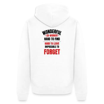 Coworker Farewell Gift - Unisex Premium Organic Zip Hoodie - white - Back - Thijin (182cm)