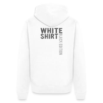 Weißes Shirt Black Edition - Unisex Premium Bio Zip Hoodie - Weiß - Hinten - Thijin (182cm)