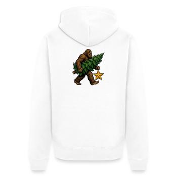 Bigfoot-Weihnachtsbaum und Stern, Bigfoot-Weihnach - Unisex Premium Bio Zip Hoodie - Weiß - Hinten - Thijin (182cm)