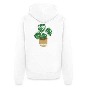 Just one more Plant - i promise - Unisex Premium Organic Zip Hoodie - white - Back - Thijin (182cm)