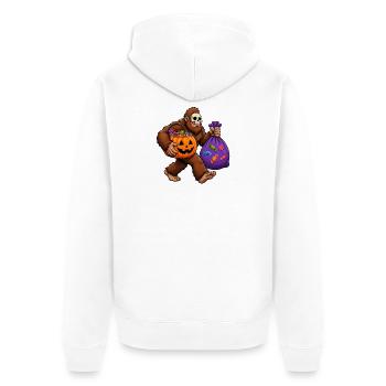 Halloween Bigfoot Funny Trick or Treat Bigfo - Unisex Premium Organic Zip Hoodie - white - Back - Thijin (182cm)