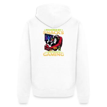 Gamer Gaming Cat Video Game - Unisex Premium Bio Zip Hoodie - Weiß - Hinten - Thijin (182cm)