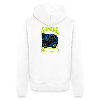 Gamer Gaming Cat Video Game - Unisex Premium Bio Zip Hoodie - Weiß - Hinten - Thijin (182cm)