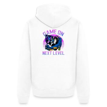 Gamer Gaming Cat Video Game - Unisex Premium Bio Zip Hoodie - Weiß - Hinten - Thijin (182cm)