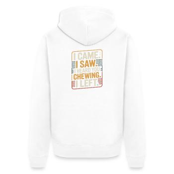 Kaugeräusche Chewing Essgeräusche Schmatzen Kauen - Unisex Premium Bio Zip Hoodie - Weiß - Hinten - Thijin (182cm)