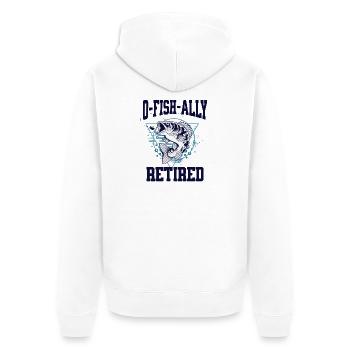Ofishally Zurückgezogenes Wortspiel - Unisex Premium Bio Zip Hoodie - Weiß - Hinten - Thijin (182cm)