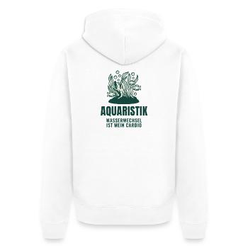 Aquaristik Wasserwechsel Ist Mein Cardio Aquarium - Unisex Premium Bio Zip Hoodie - Weiß - Hinten - Thijin (182cm)