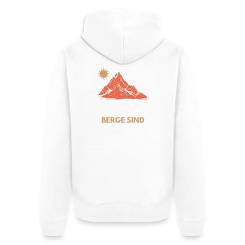 Zuhause ist wo Berge sind - Unisex Premium Bio Zip Hoodie - Weiß - Hinten - Thijin (182cm)