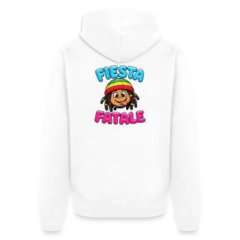 Fiesta Fatale Rasta Cartoon - Veste à capuche bio Premium Unisexe - blanc - Dos - Thijin (182cm)