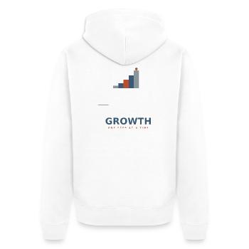 growth_design - Unisex Premium Bio Zip Hoodie - Weiß - Hinten - Thijin (182cm)