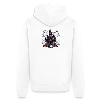 Maison Hantée des Fantômes Amicaux - Veste à capuche bio Premium Unisexe - blanc - Dos - Thijin (182cm)