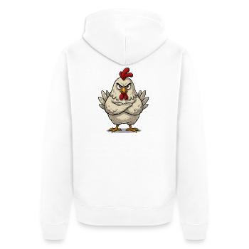 Wütendes Huhn Vintage Cartoon T-Shirt - Unisex Premium Bio Zip Hoodie - Weiß - Hinten - Thijin (182cm)