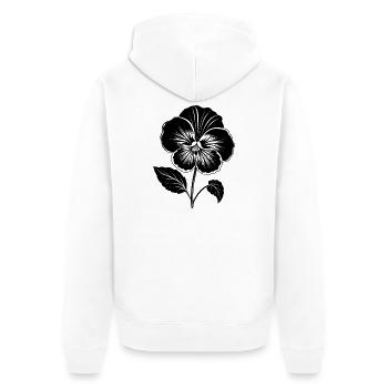 Pansy Flower - Unisex Premium Organic Zip Hoodie - white - Back - Thijin (182cm)