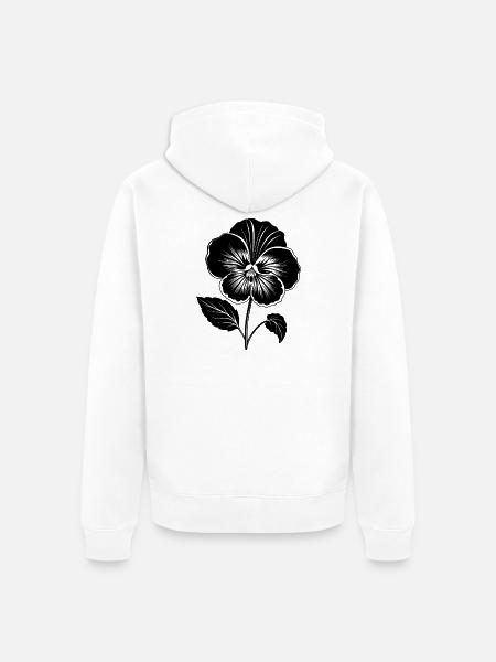 Pansy Flower - Unisex Premium Organic Zip Hoodie - white