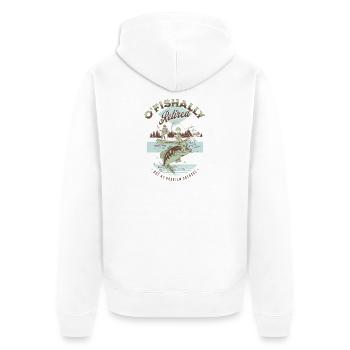 Vintage Fishing Retirement - Unisex Premium Organic Zip Hoodie - white - Back - Thijin (182cm)