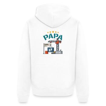 Future Daddy 2027 Beladen Baby-Bau - Unisex Premium Bio Zip Hoodie - Weiß - Hinten - Thijin (182cm)